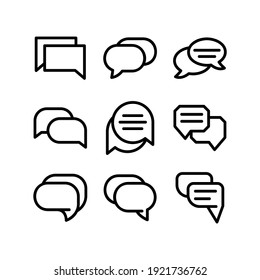 icono de chat o logotipo símbolo de signo aislado ilustración vectorial - Colección de iconos vectoriales de estilo negro de alta calidad
