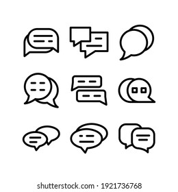 icono de chat o logotipo símbolo de signo aislado ilustración vectorial - Colección de iconos vectoriales de estilo negro de alta calidad
