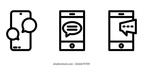icono de chat o logotipo símbolo de signo aislado ilustración vectorial - iconos vectoriales de estilo negro de alta calidad
