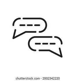 chat icon or logo vector illustration of isolated sign symbol, vector illustration with high quality black outline.