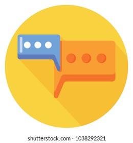 Chat icon with long shadow