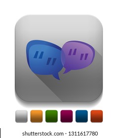 chat icon With long shadow over app button