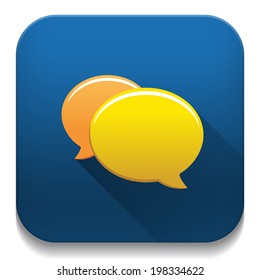 chat icon With long shadow over app button