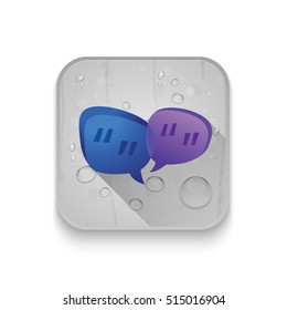 chat icon With long shadow over app button