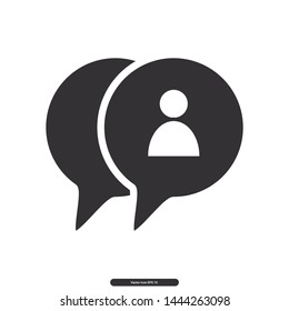 Chat icon, message, Desktop icon symbol, Editable stroke. Vector illustration, eps10.