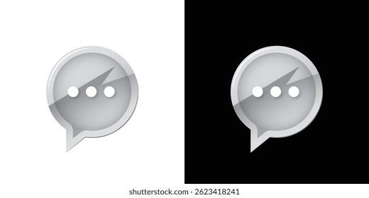 Chat icon. Message icon. Original vector illustration in vintage style. Hand drawn, not AI