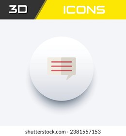 Chat-Symbol, Messaging 3D-Symbol-bearbeitbare Datei