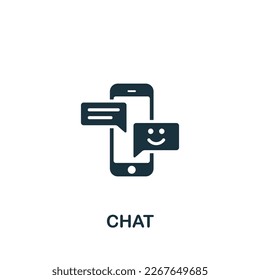 Icono de conversación. Signo monocromo simple de la colección de voz. Icono de chat para logotipo, plantillas, diseño web e infografías.