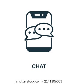 Chat icon. Monochrome simple Chat icon for templates, web design and infographics