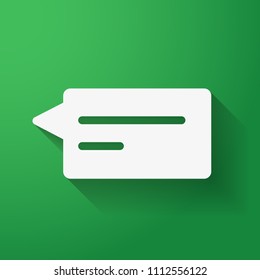 Chat icon, multimedia icon. Long shadow style. Vector icon