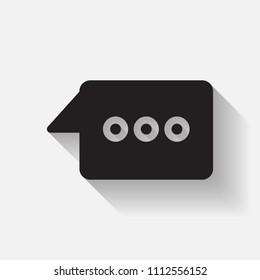 Chat icon, multimedia icon. Long shadow style. Vector icon