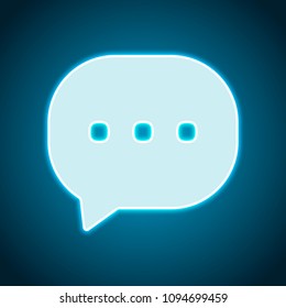 chat icon. Neon style. Light decoration icon. Bright electric symbol