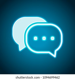 chat icon. Neon style. Light decoration icon. Bright electric symbol