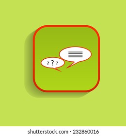 chat icon on a green background with shadow