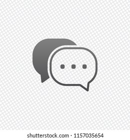 chat icon. On grid background