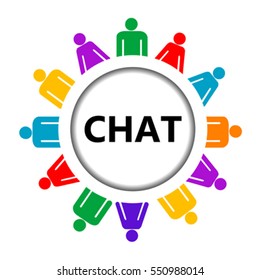 Chat icon on white background