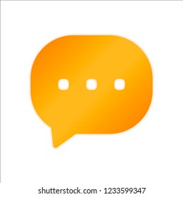 chat icon. Orange sign with low light on white background