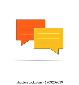 chat icon in orange and yellow color vector illustration