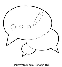 Chat icon. Outline illustration of chat vector icon for web