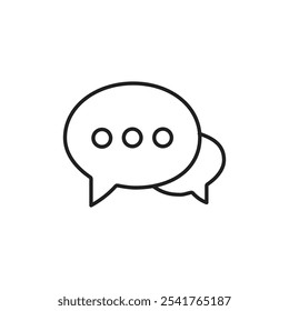 Conjunto de contorno de icono de chat en color blanco y negro