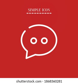 chat icon, outline vector illustration.