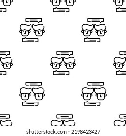 Chat Icon Pattern. Seamless Chat Pattern On White Background.