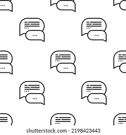 Chat Icon Pattern. Seamless Chat Pattern On White Background.