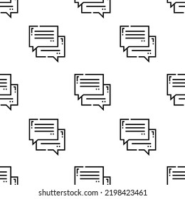 Chat Icon Pattern. Seamless Chat Pattern On White Background.