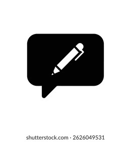 Chat icon with pen inside for message editing or writing