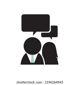 Chat icon. People symbol. Vector illustration.