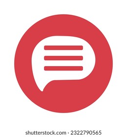 icono de chat con marco de círculo rojo