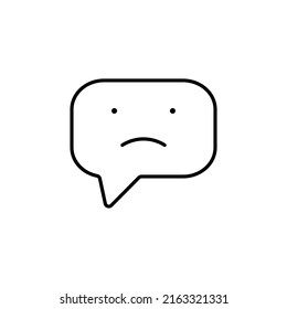 chat icon with sad emoticon. Facial expression. chat bubble. Sad face. Vector illustration. stock image. eps 10