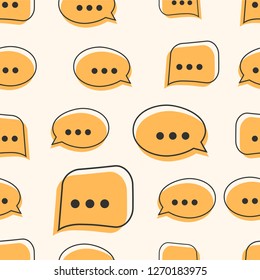 Chat icon. Seamless pattern design template. Vector illustration