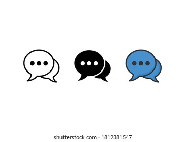 Chat-Icon-Set, Blase-Symbol, Chat-Zeichen und Symbol, Vektorgrafik