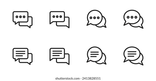 Chat-Symbol-Set, Sprechblase-Symbol für Web-, iPhone- und mobile Apps