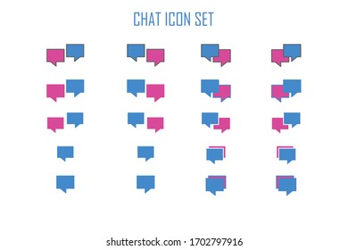 Juego de iconos de chat, diseño de iconos de chat.