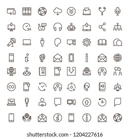 Chat icon set. Collection of high quality outline message pictograms in modern flat style. Black bubble symbol for web design and mobile app on white background. Forum line logo.