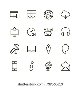 Chat icon set. Collection of high quality outline message pictograms in modern flat style. Black bubble symbol for web design and mobile app on white background. Forum line logo.