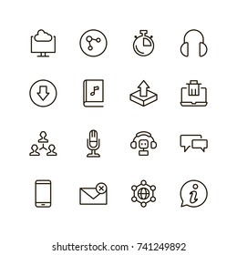 Chat icon set. Collection of high quality outline message pictograms in modern flat style. Black bubble symbol for web design and mobile app on white background. Forum line logo.