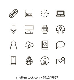 Chat icon set. Collection of high quality outline message pictograms in modern flat style. Black bubble symbol for web design and mobile app on white background. Forum line logo.