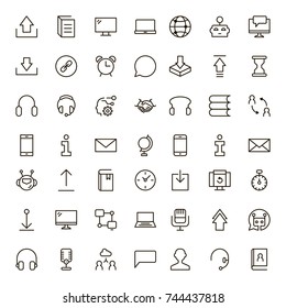 Chat icon set. Collection of high quality outline message pictograms in modern flat style. Black bubble symbol for web design and mobile app on white background. Forum line logo.