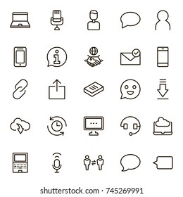 Chat icon set. Collection of high quality outline message pictograms in modern flat style. Black bubble symbol for web design and mobile app on white background. Forum line logo.