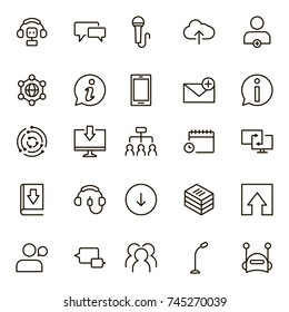 Chat icon set. Collection of high quality outline message pictograms in modern flat style. Black bubble symbol for web design and mobile app on white background. Forum line logo.