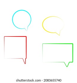 Juego de iconos de conversación. Signo de color. Los símbolos de diálogo. Concepto de comunicación. Arte manos libres. Ilustración vectorial. Imagen de archivo.