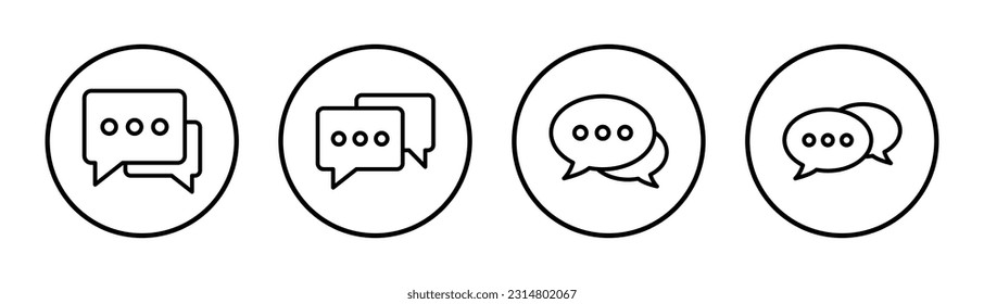 Chat icon set illustration. speech bubble sign and symbol. comment icon. message