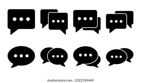 Chat icon set illustration. speech bubble sign and symbol. comment icon. message