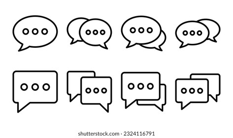 Chat icon set illustration. speech bubble sign and symbol. comment icon. message