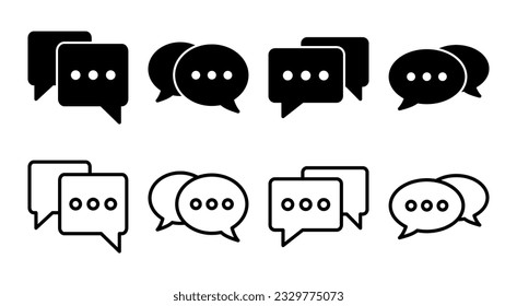 Chat icon set illustration. speech bubble sign and symbol. comment icon. message