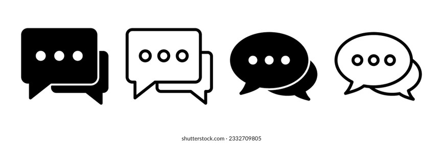 Chat icon set illustration. speech bubble sign and symbol. comment icon. message