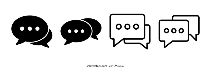 Chat icon set illustration. speech bubble sign and symbol. comment icon. message